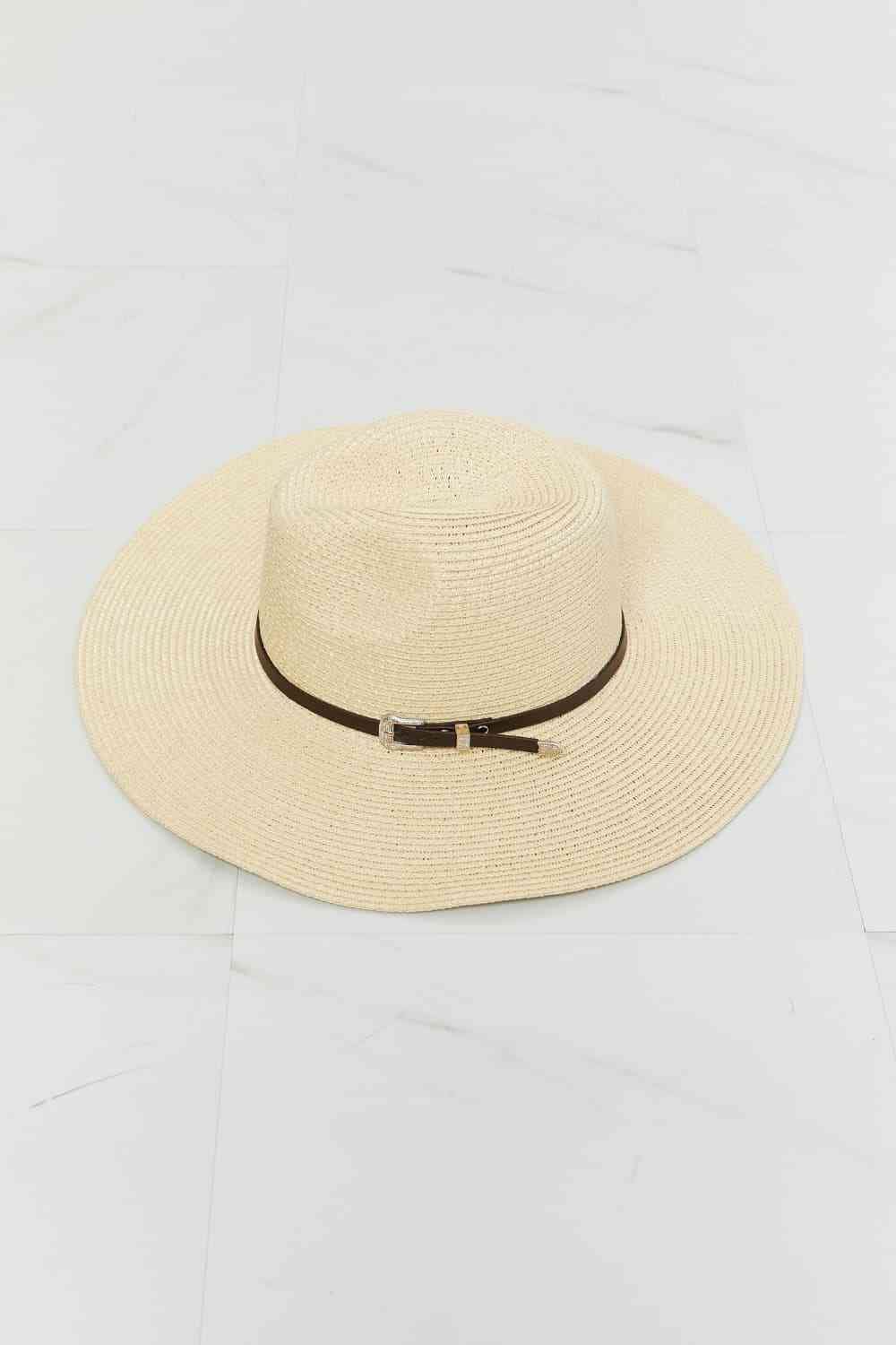 Trendsi Ivory / One Size Fame Boho Summer Straw Fedora Hat Fame Boho Summer Straw Fedora Hat