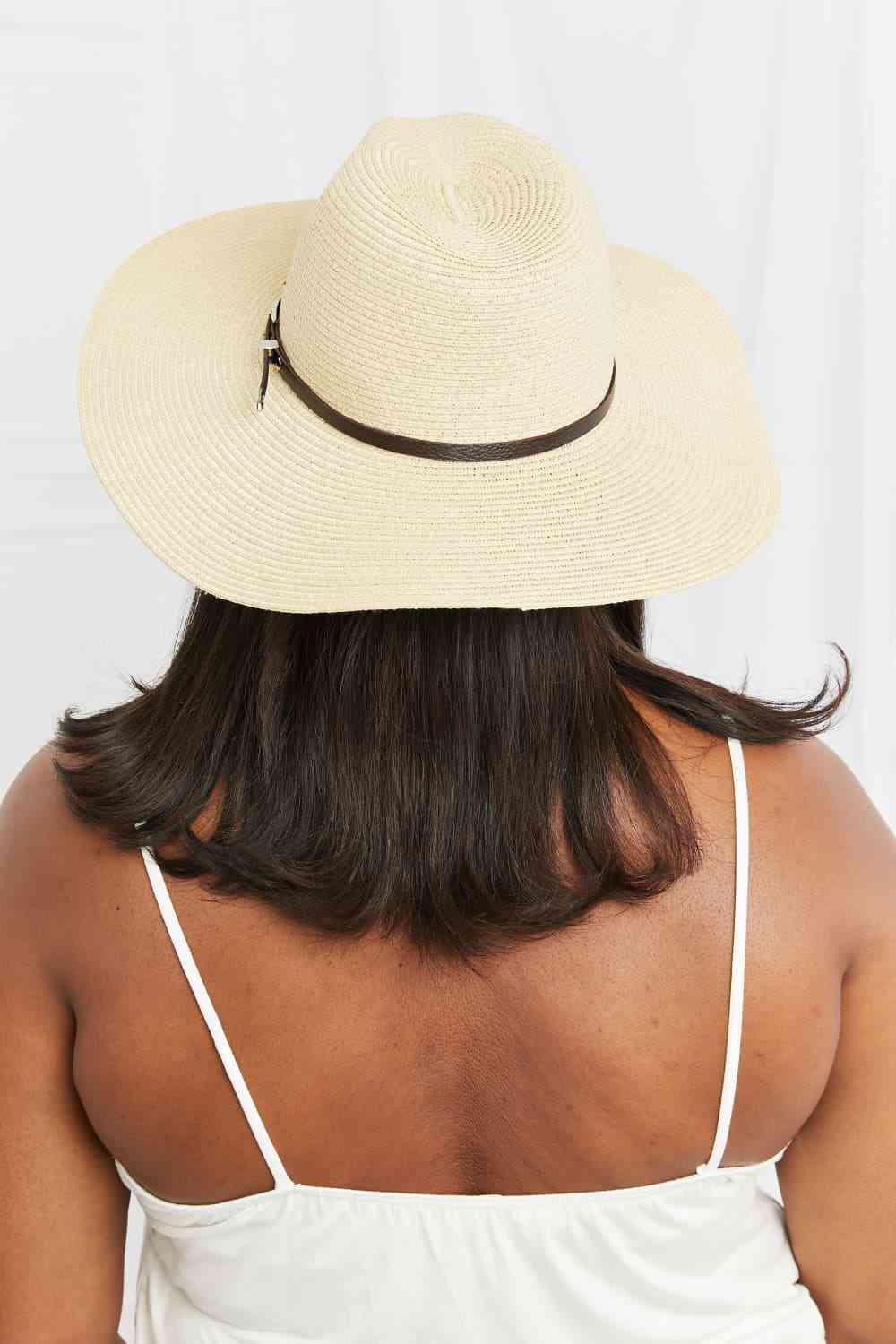 Trendsi Ivory / One Size Fame Boho Summer Straw Fedora Hat Fame Boho Summer Straw Fedora Hat