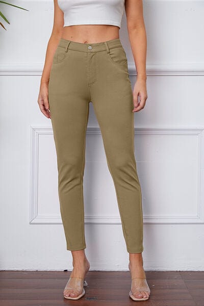 Trendsi Khaki / S StretchyStitch Pants by Basic Bae StretchyStitch Pants by Basic Bae