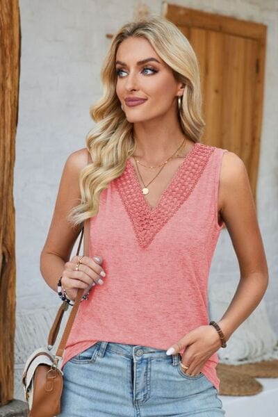 Trendsi Lace Detail V-Neck Tank Lace Detail V-Neck Tank
