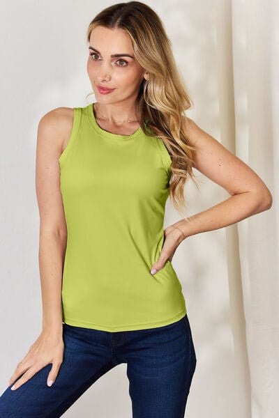 Trendsi Lime / S Basic Bae Full Size Round Neck Slim Tank Basic Bae Full Size Round Neck Slim Tank