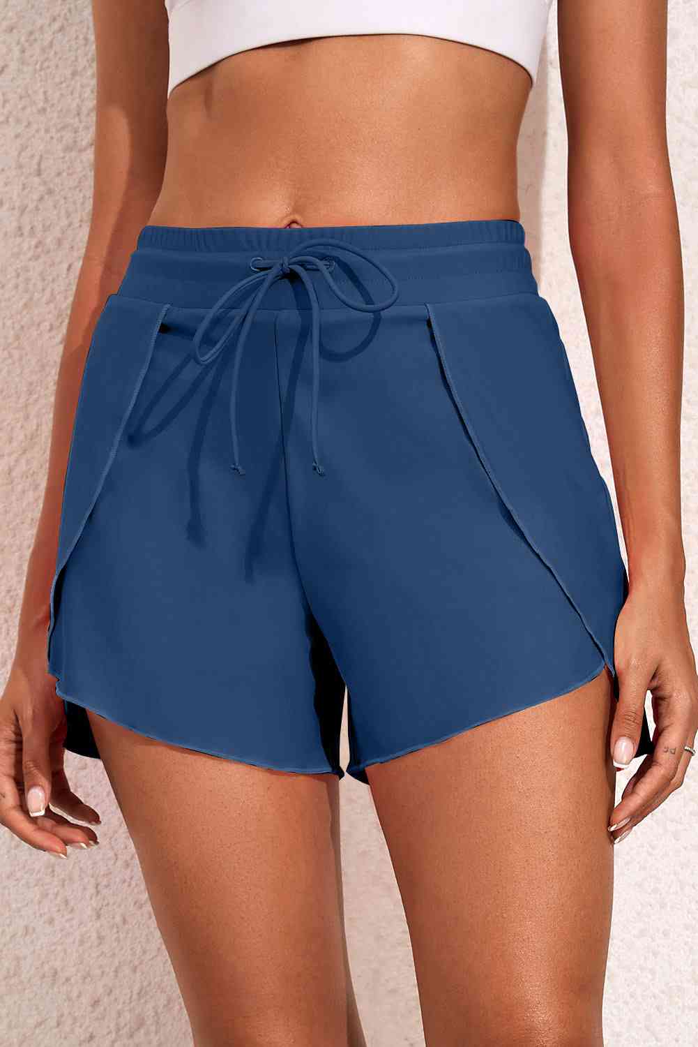 Trendsi Peacock  Blue / S Drawstring Waist Swim Shorts Drawstring Waist Swim Shorts