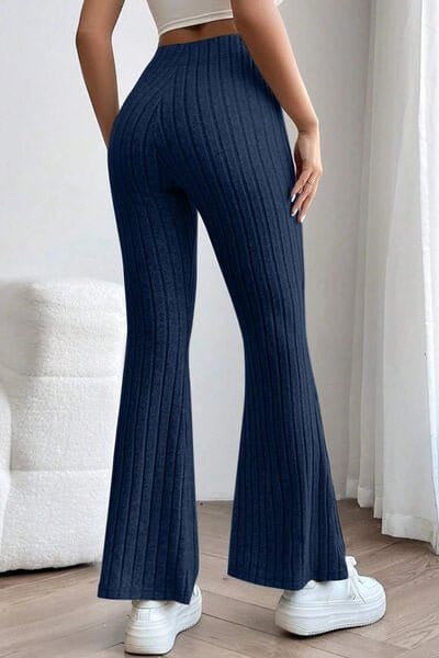 Trendsi Ribbed High Waist Flare Pants Ribbed High Waist Flare Pants